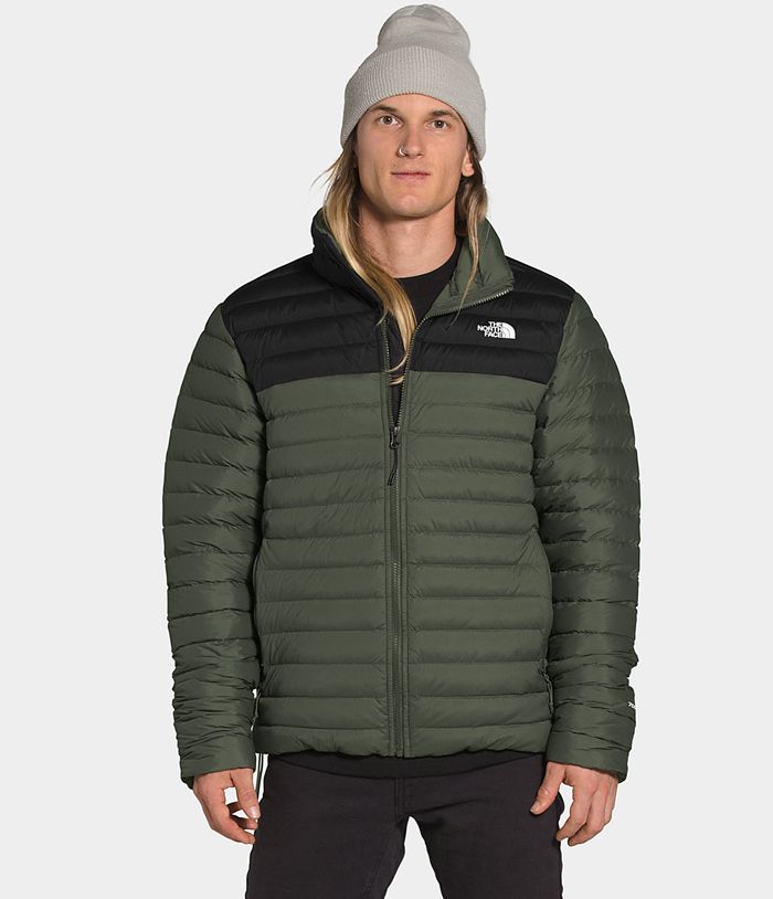 The North Face Winterjas Heren Stretch SLQU86537 - Groen/Zwart